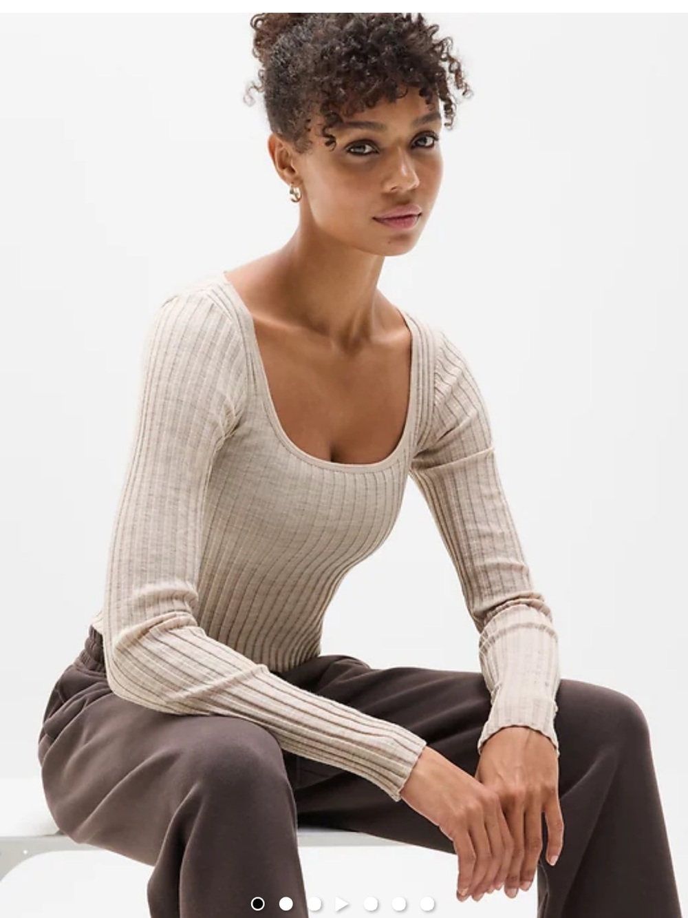 Athleta Eternal Seamless Crop Top, Wool Blend, Square Neck. NWT, Women's Large - Picture 1 of 12